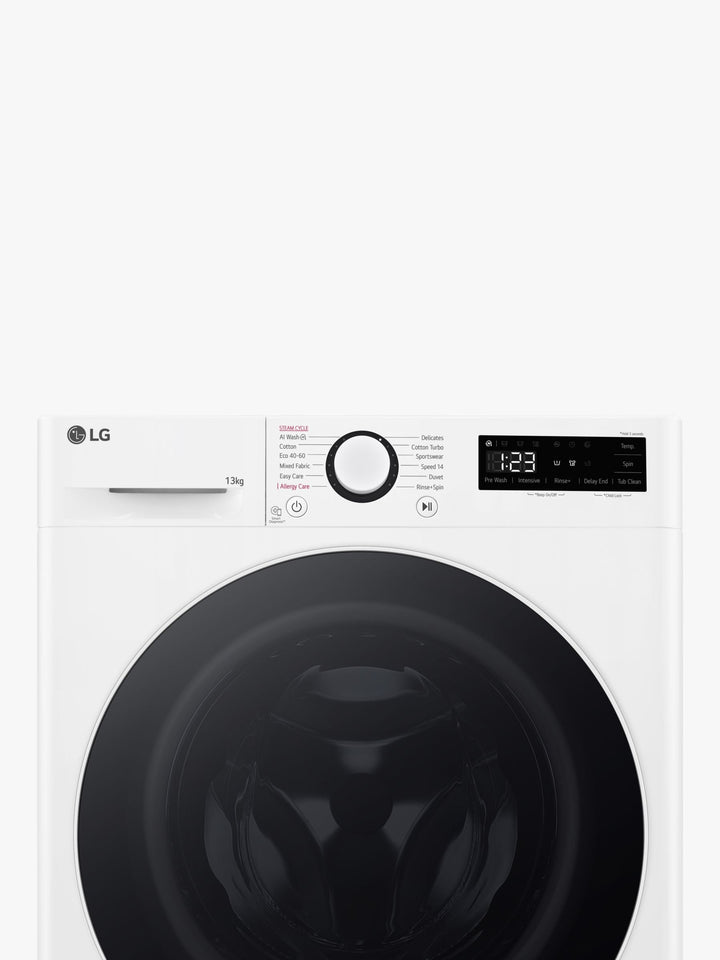 LG F4Y513WWLN1 Freestanding Washing Machine, 13kg Load, 1400rpm Spin, White