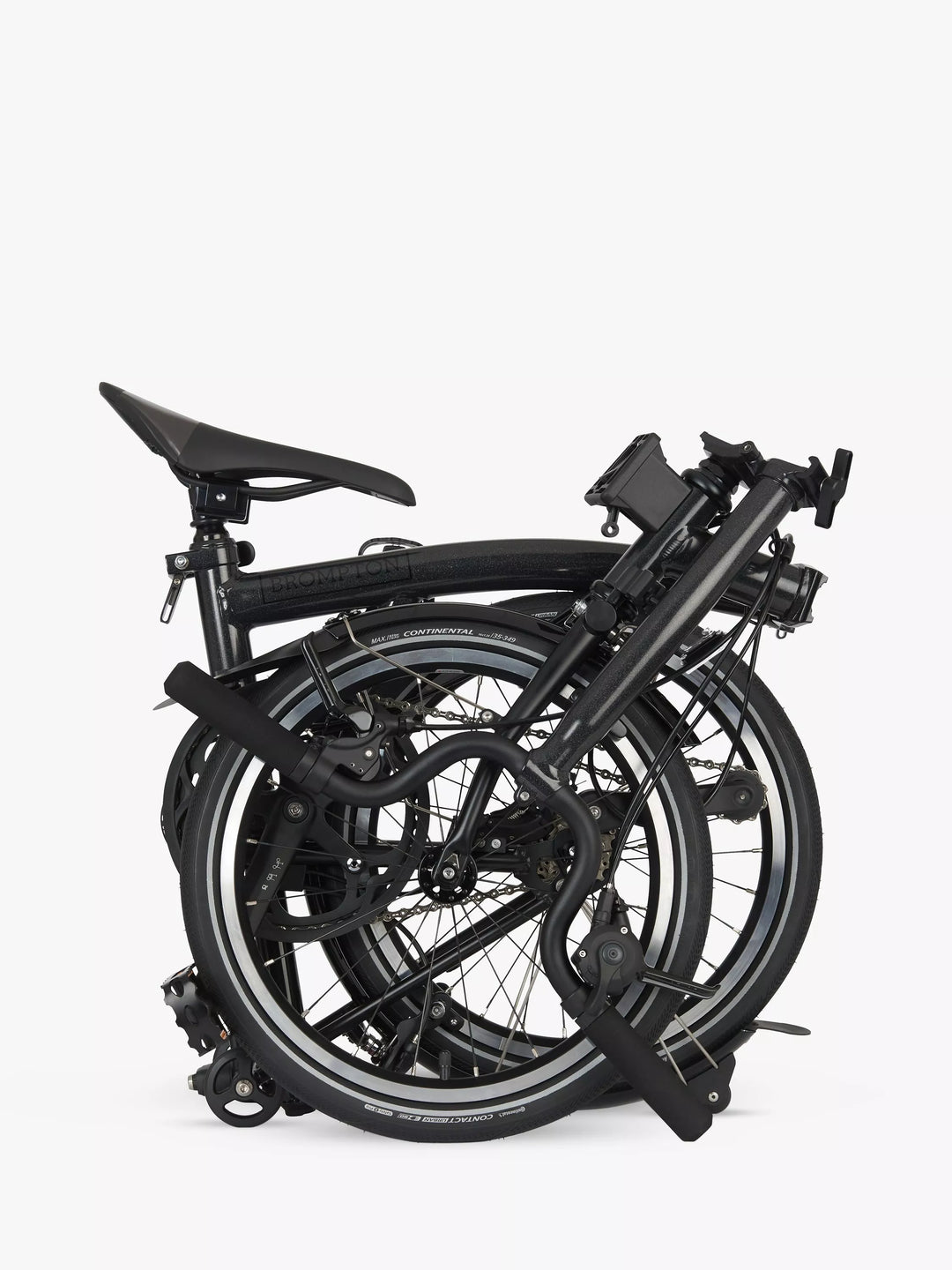 Brompton P Line Urban Mid Handlebar Folding Bike, Midnight Black
