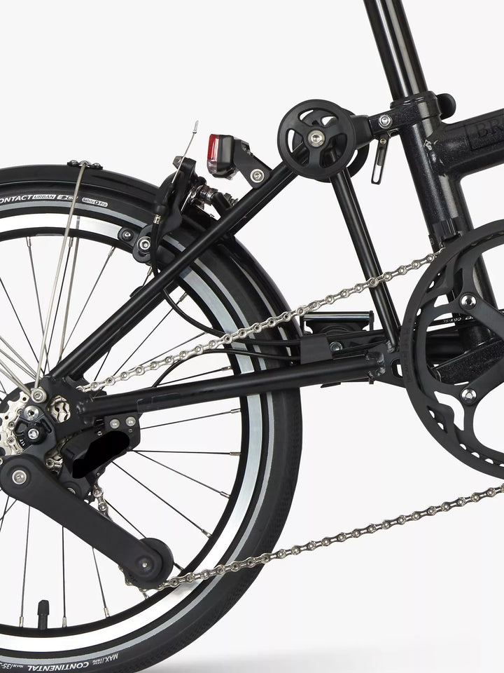 Brompton P Line Urban Mid Handlebar Folding Bike, Midnight Black