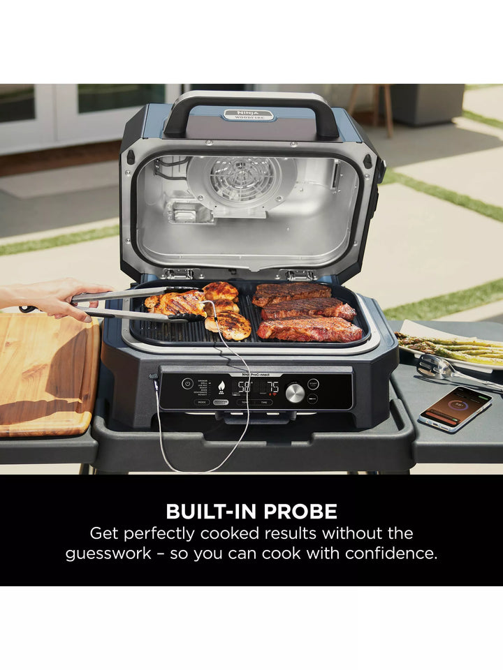 Ninja Woodfire Pro Connect XL Electric BBQ Grill & Smoker, Blue