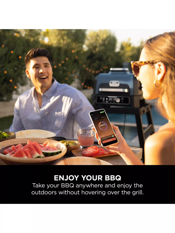 Ninja Woodfire Pro Connect XL Electric BBQ Grill & Smoker, Blue
