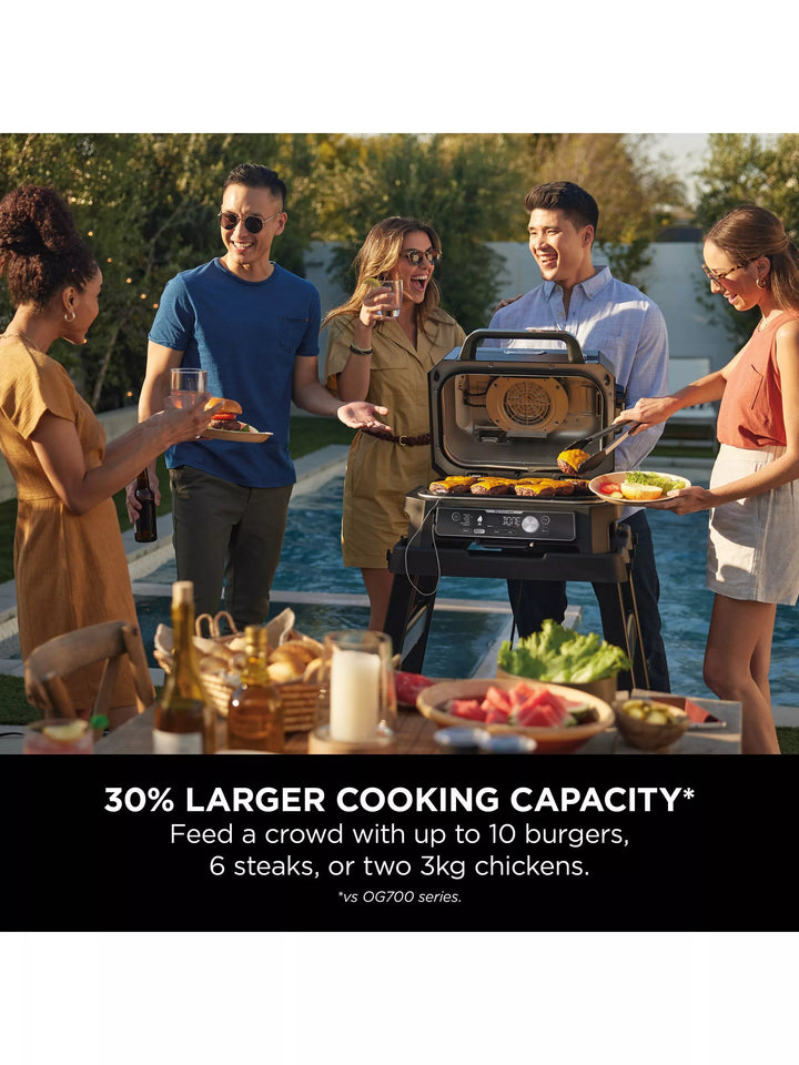 Ninja Woodfire Pro Connect XL Electric BBQ Grill & Smoker, Blue