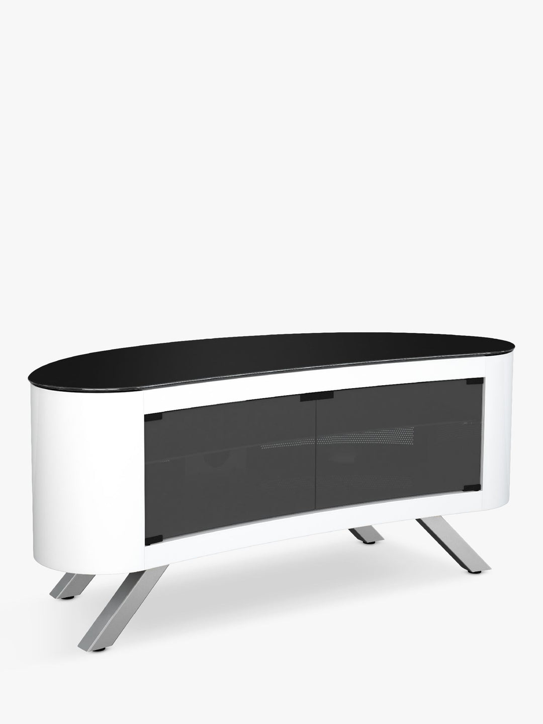 AVF Affinity Premium 1150 Bay Curved TV Stand For TVs Up To 55", Gloss White