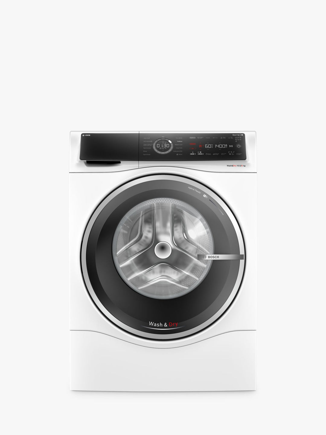 Bosch Series 8 WNC25410GB Freestanding Washer Dryer 10.5kg/6kg Load, 1400rpm Spin, White