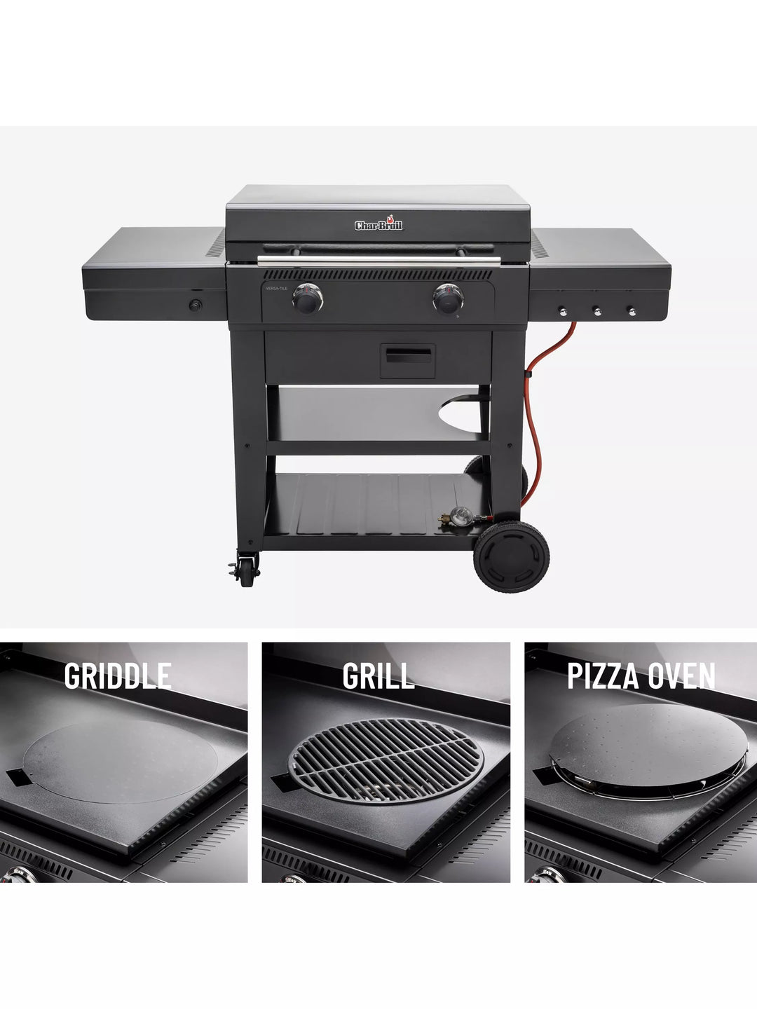 Char-Broil Versa-Tile 2-Burner Gas BBQ with Griddle & Pizza Oven