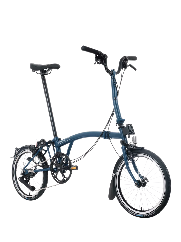 Brompton C Line 12-Speed Mid Handlebar Folding, Ocean Blue