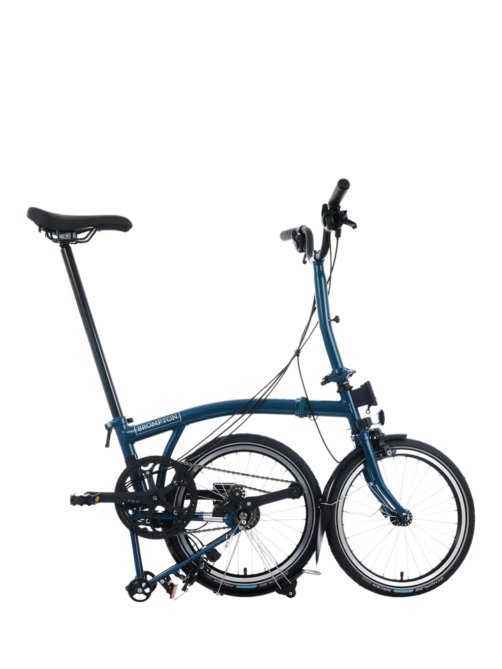 Brompton C Line 12-Speed Mid Handlebar Folding, Ocean Blue
