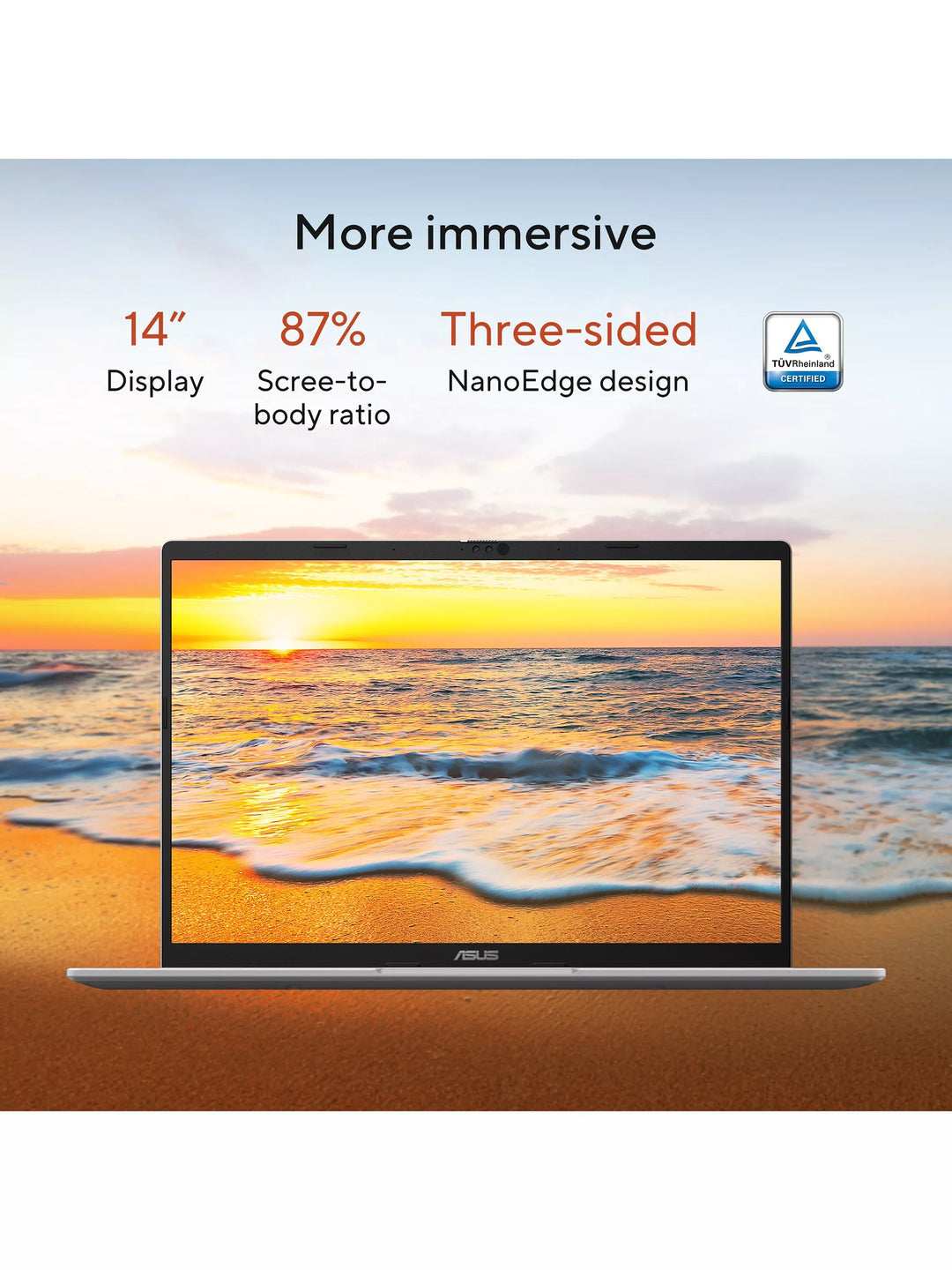 ASUS Vivobook 14 Copilot+ Laptop, AMD Ryzen AI 7 Processor, 16GB RAM, 1TB SSD, 14” WUXGA, Blue