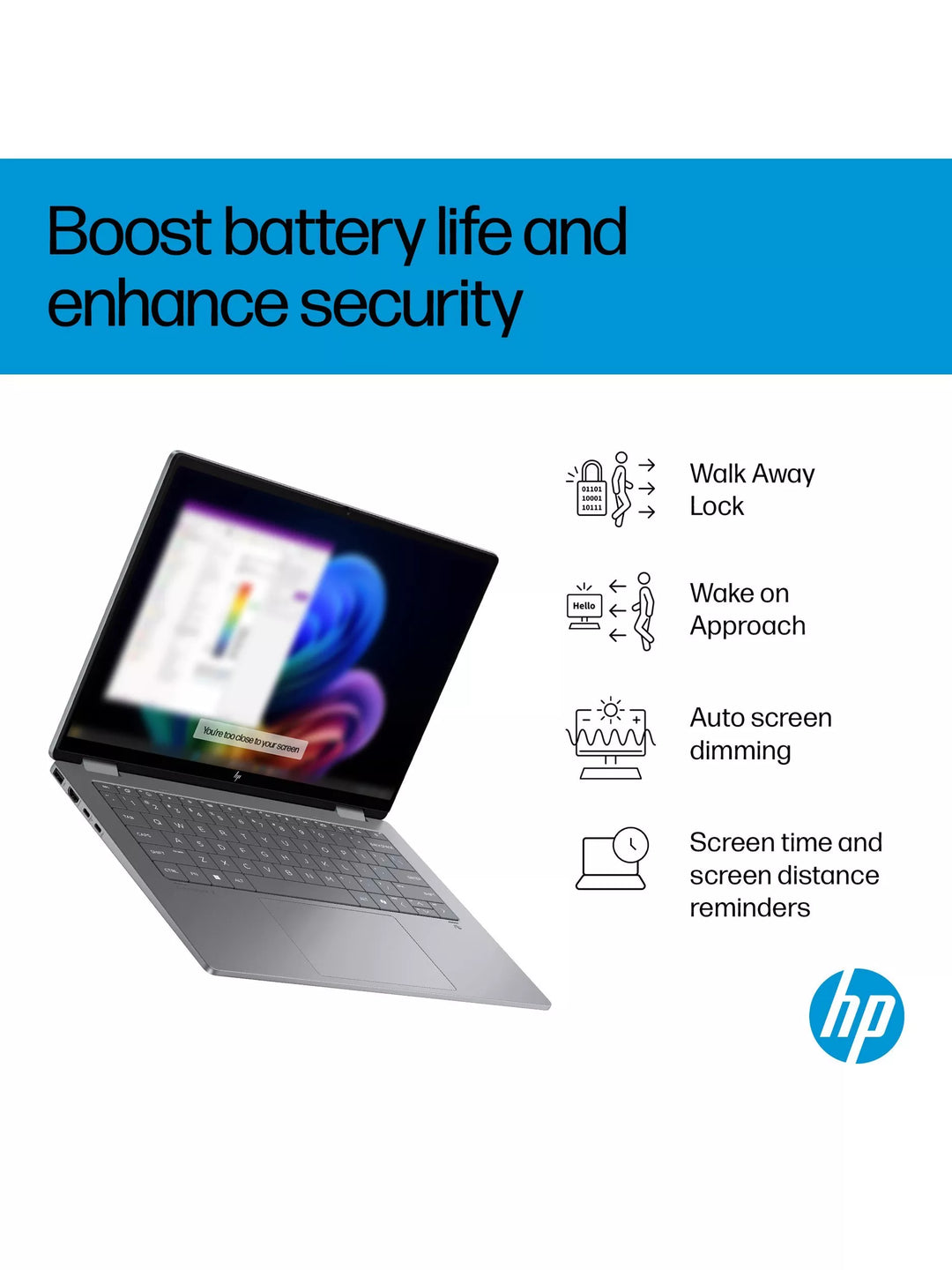 HP OmniBook X Flip 14 Convertible Laptop, AMD Ryzen AI 5 Processor, 16GB RAM, 512GB SSD, 14” 2K Touchscreen, Meteor Silver