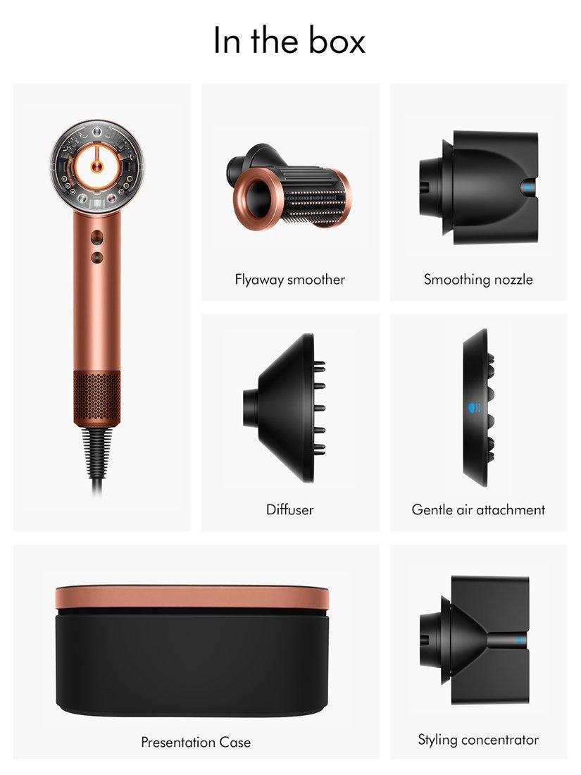 Dyson Supersonic Nural™ Straight+Wavy Hair Dryer with Presentation Case, Amber Silk