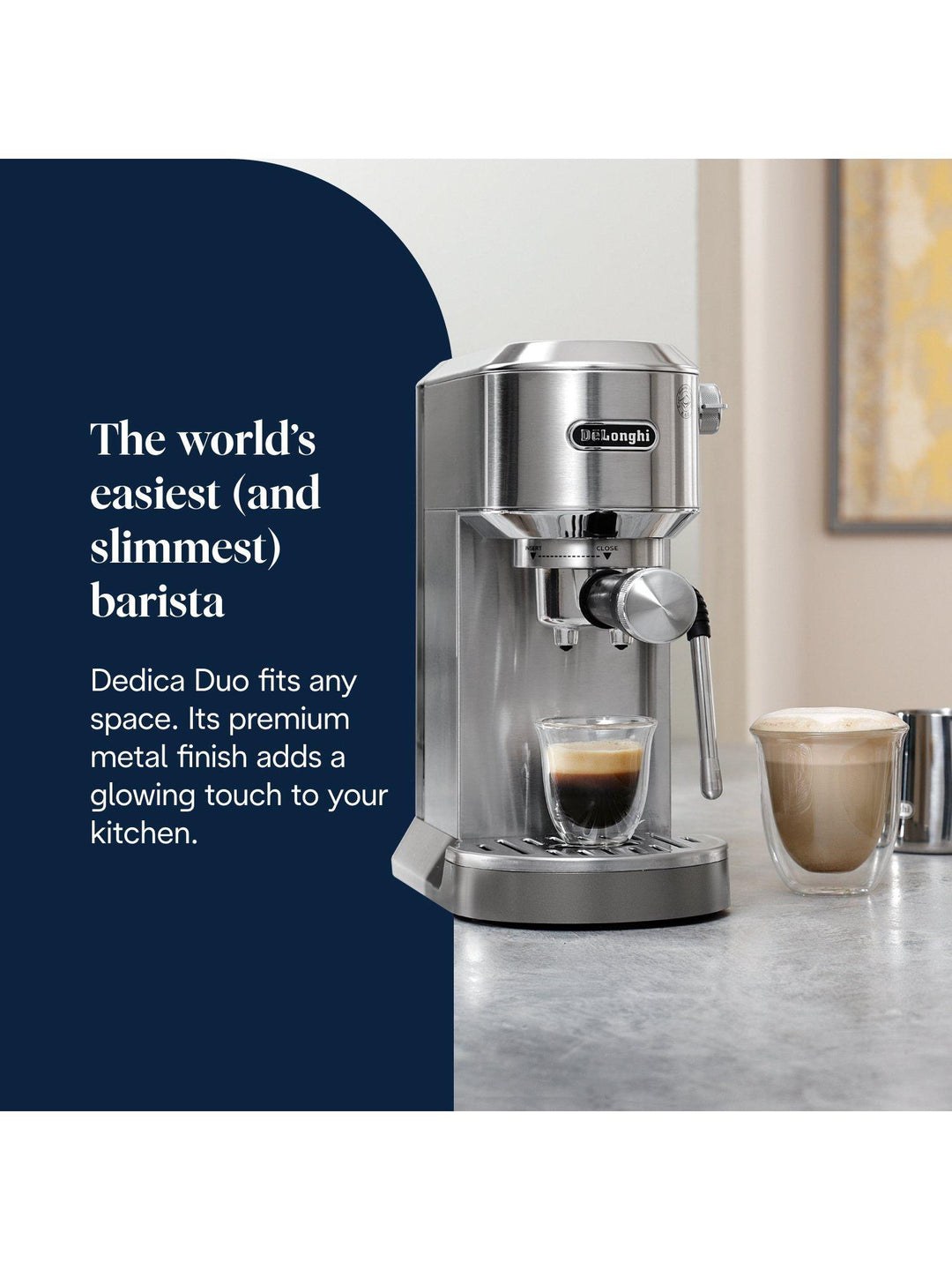 De'Longhi Dedica Duo EC890 Espresso Coffee Machine, Metal