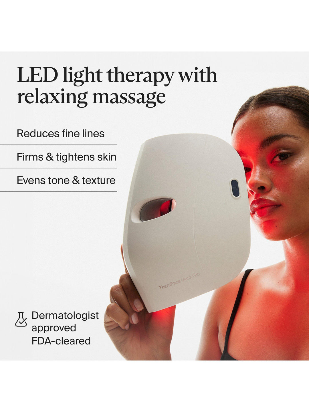 Therabody TheraFace Mask Glo Cordless LED Skincare Mask with Relaxing Massage