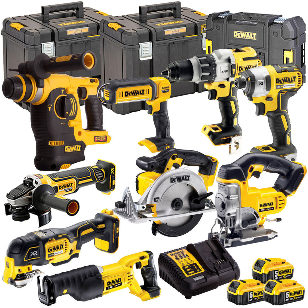 Dewalt 18V 9 Piece Power Tool Kit with 3 x 5.0Ah Batteries T4TKIT-847