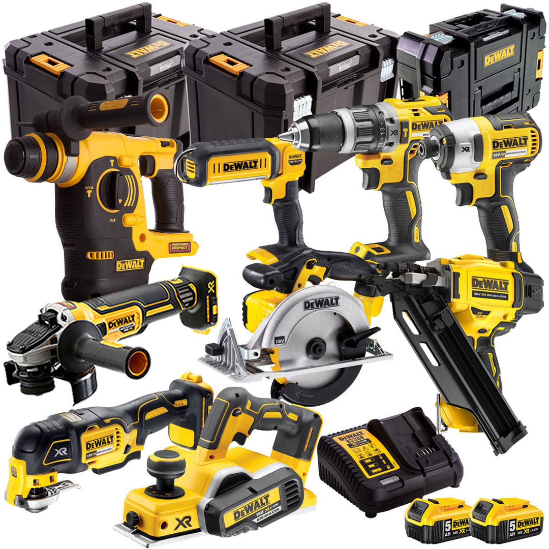 Dewalt 18V 9 Piece Power Tool Kit with 2 x 5.0Ah Batteries T4TKIT-880