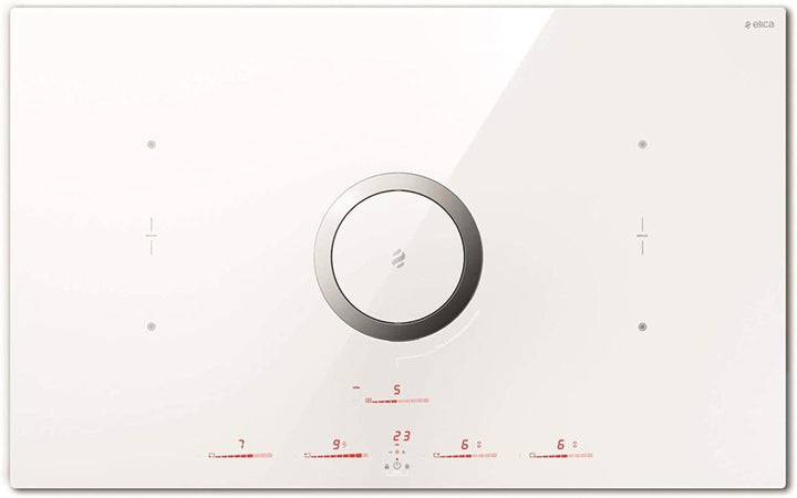 Elica NikolaTesla Switch 83cm White Induction Hob with Downdraft Extractor