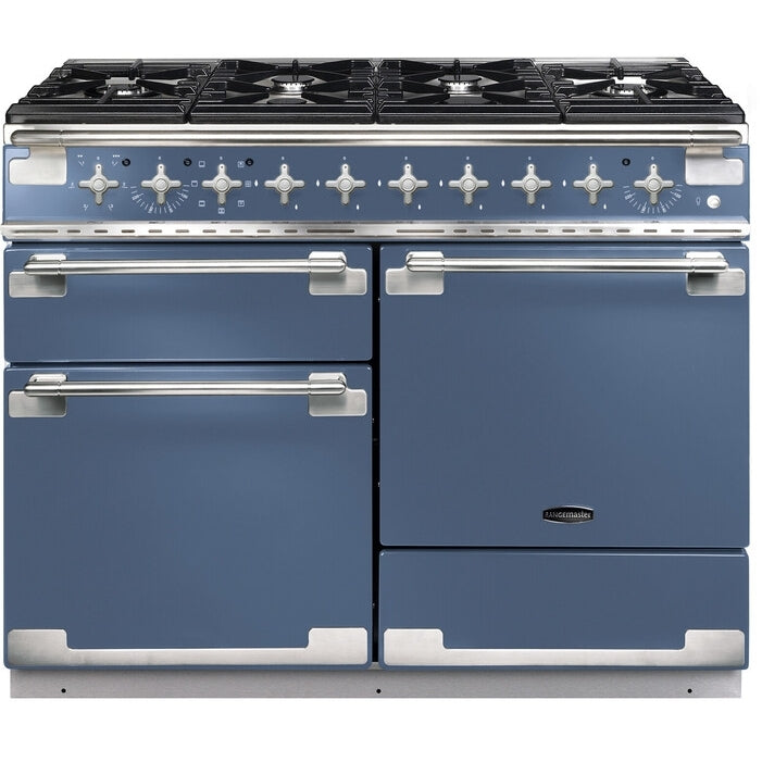 Rangemaster Elise ELS110DFFSB 110cm wide Dual Fuel Range Cooker with Gas Hob - Stone Blue