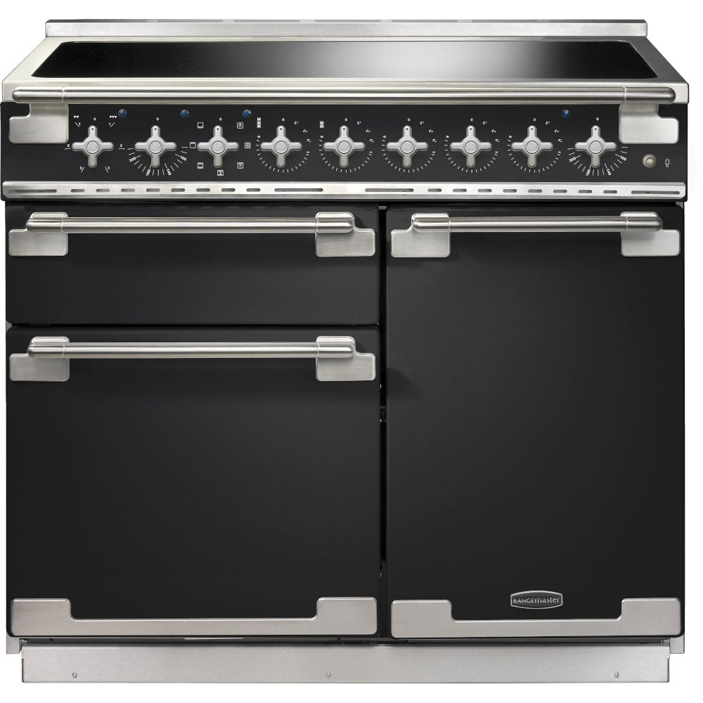 Rangemaster Elise ELS100EICB 100cm wide Electric Range Cooker with Induction Hob - Charcoal Black