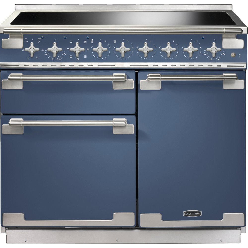 Rangemaster Elise ELS100EISB 100cm wide Electric Range Cooker with Induction Hob - Stone Blue