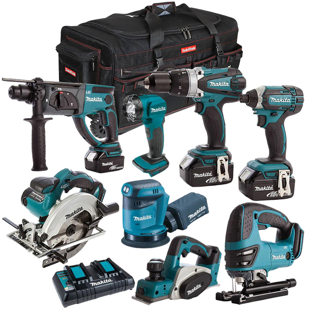Makita 18V 8 Piece Cordless Kit with 3 x 5.0Ah Batteries T4TKIT-41