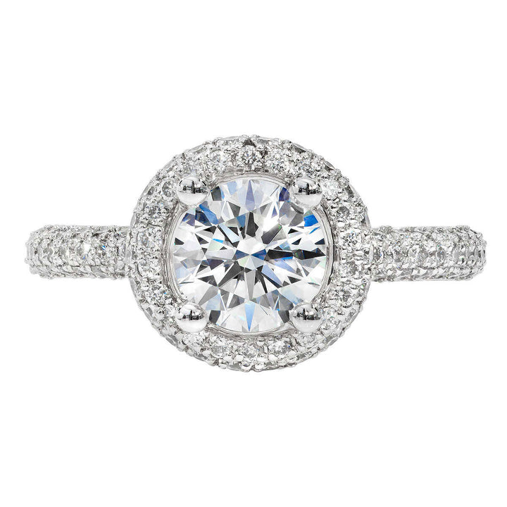 2.39ctw Round Brilliant Cut Diamond Halo Ring, Platinum