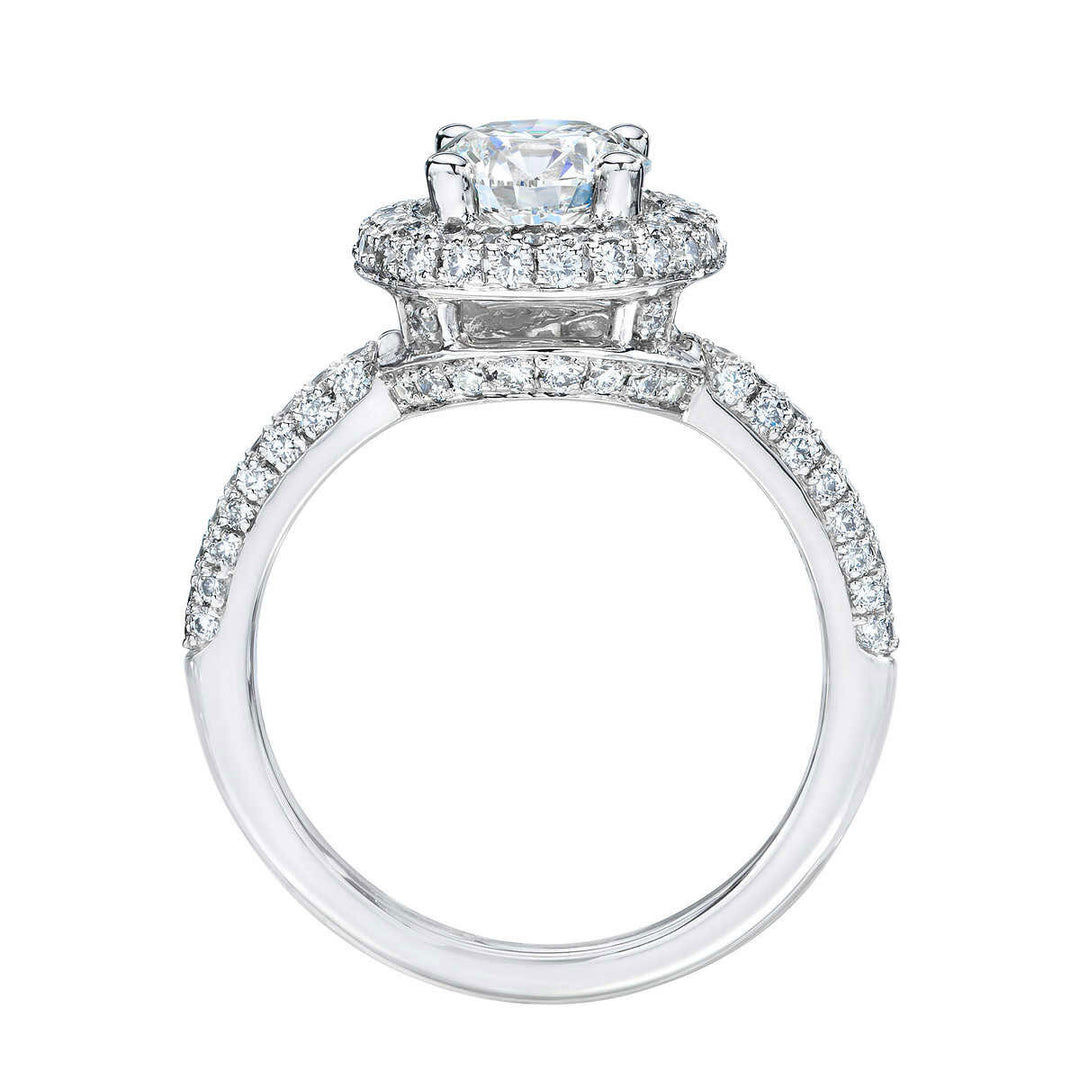 2.39ctw Round Brilliant Cut Diamond Halo Ring, Platinum