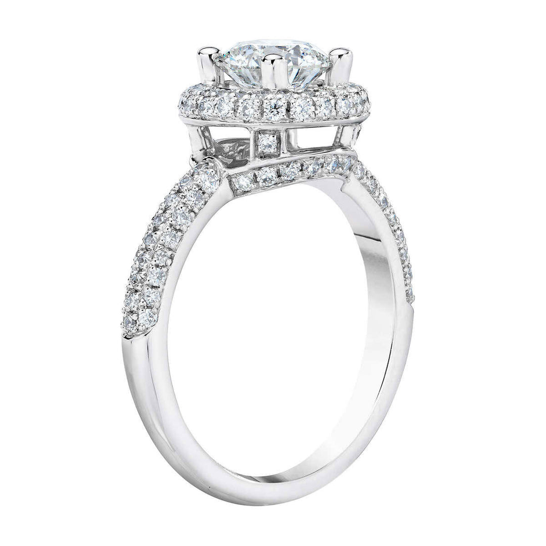 2.39ctw Round Brilliant Cut Diamond Halo Ring, Platinum