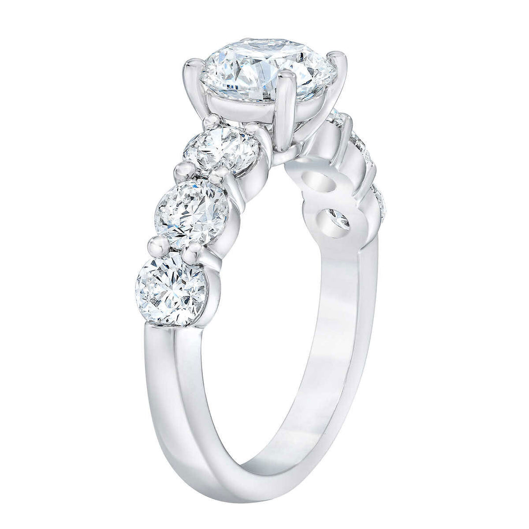 3.34ctw Round Brilliant Cut Diamond Ring, Platinum