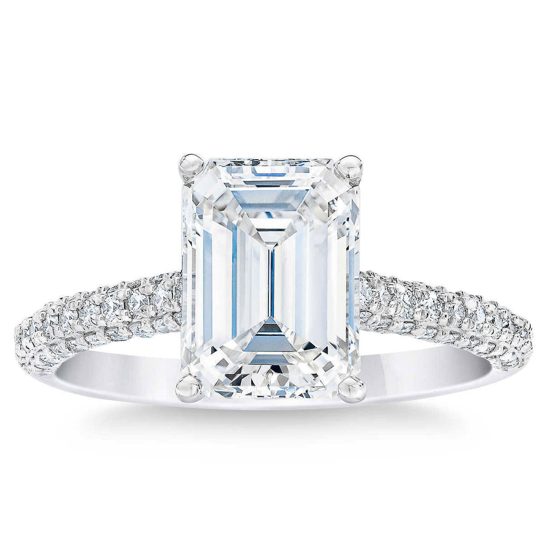 3.56ctw Emerald Cut Diamond Ring, Platinum