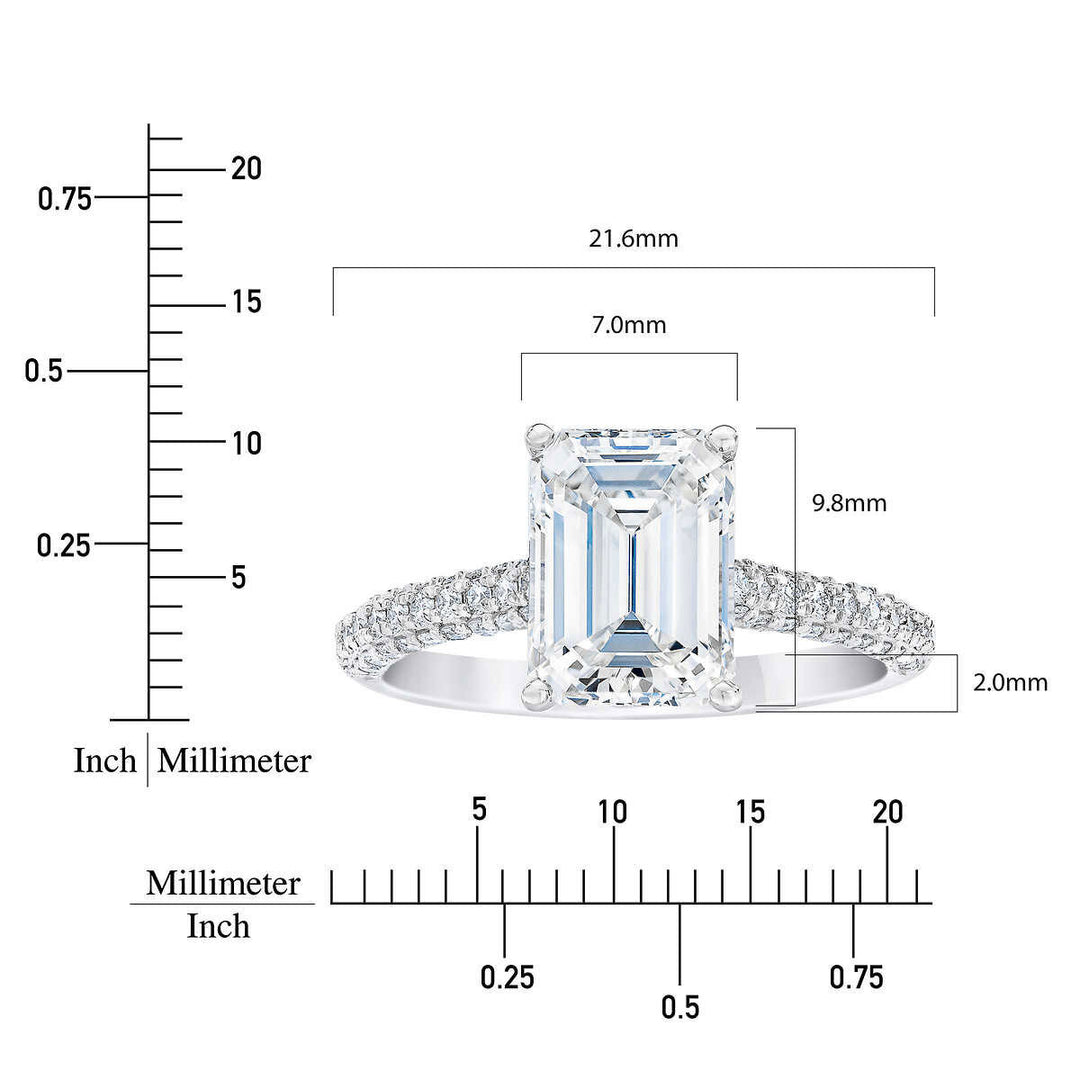 3.56ctw Emerald Cut Diamond Ring, Platinum