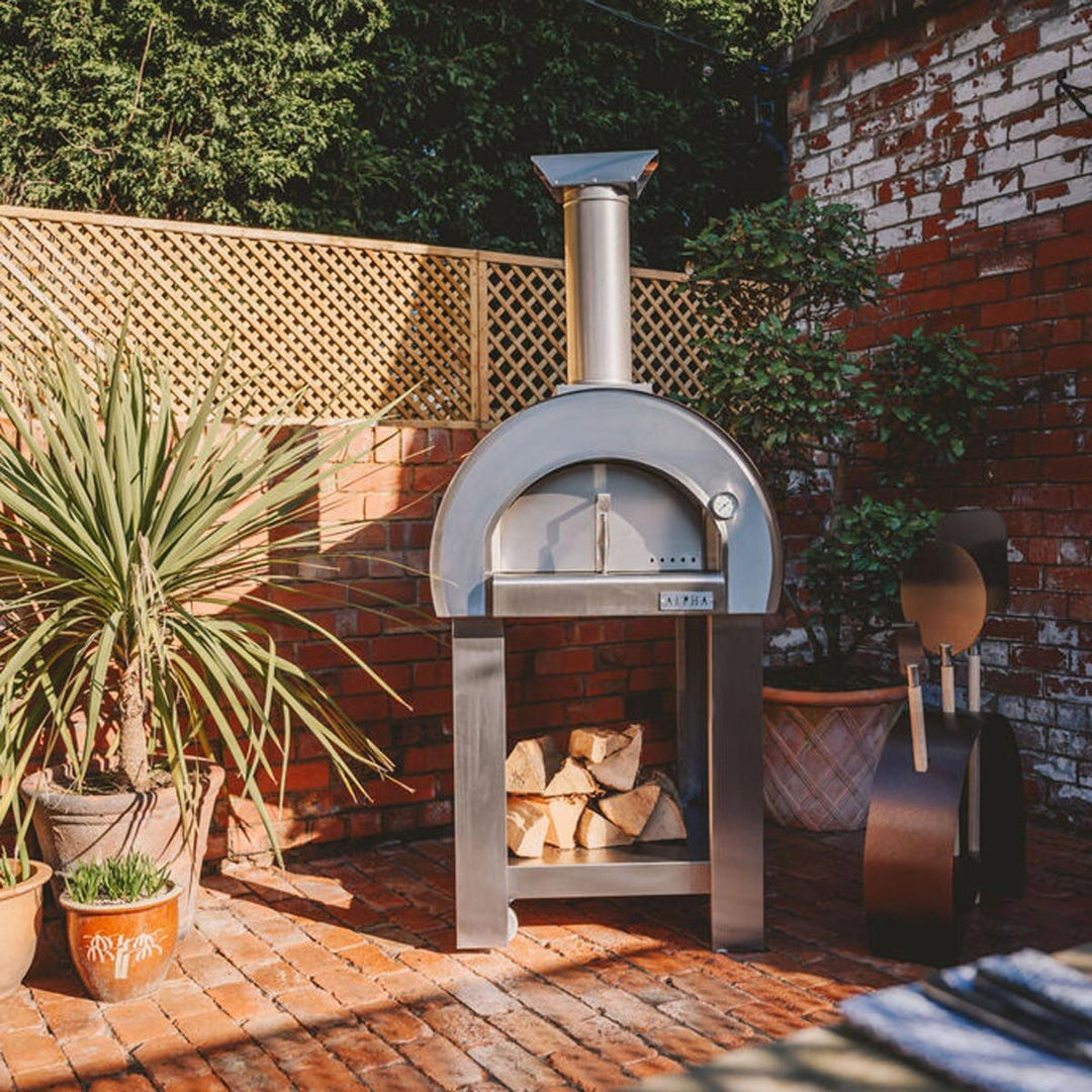 Alpha Pro Piccolo Wood-Fired Pizza Oven Bundle in Teal Blue + Cover