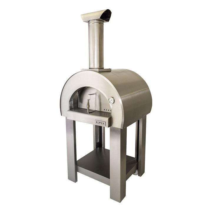 Alpha Pro Piccolo Wood-Fired Pizza Oven Bundle in Stainless Steel + Cover