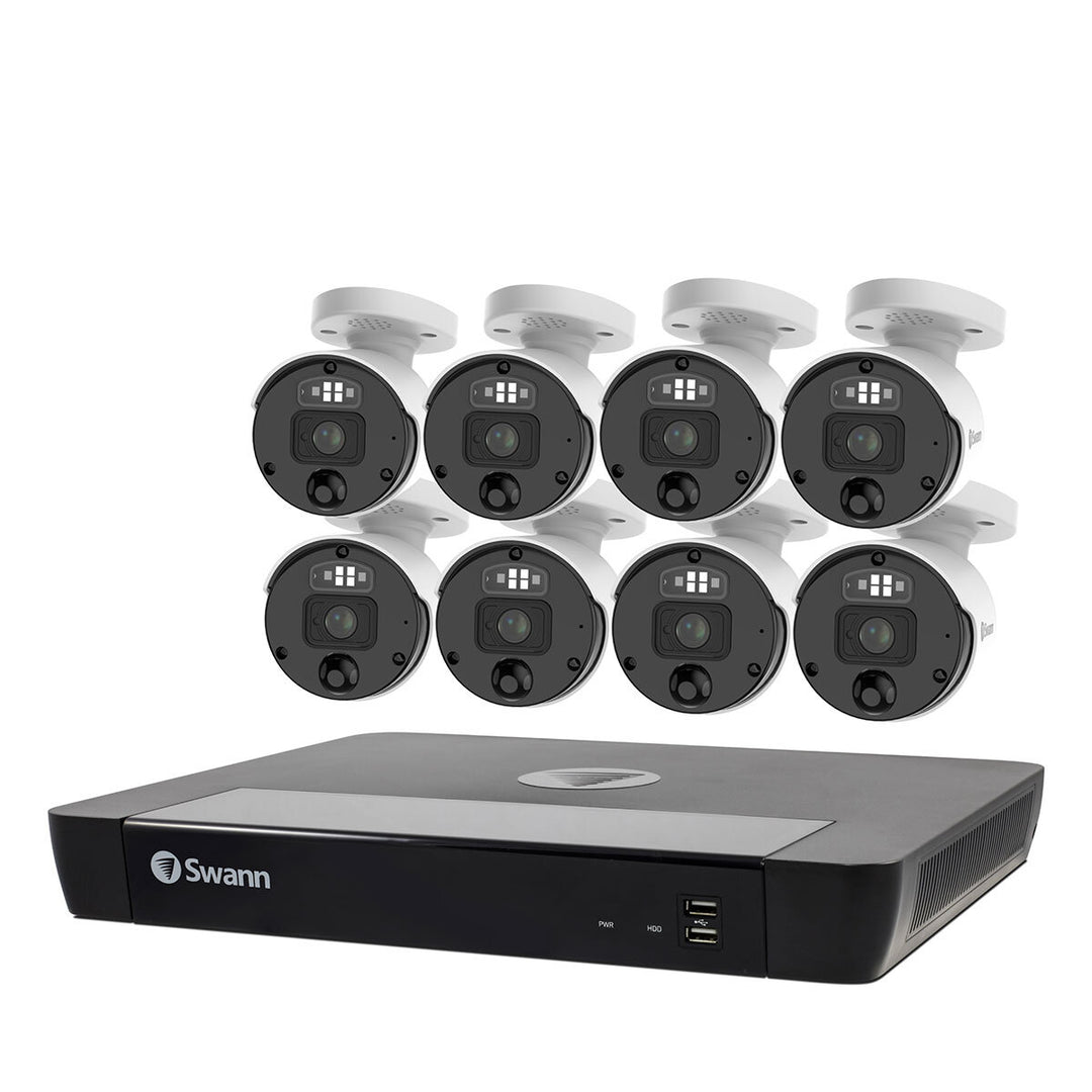 Swann 16 Channel 4TB NVR Recorder with 8 x 12MP Pro Enforcer™ Bullet Cameras, SWNVK-1690008-EU