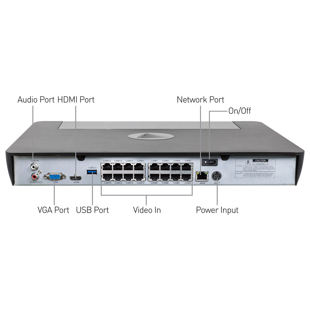 Swann 16 Channel 4TB NVR Recorder with 8 x 12MP Pro Enforcer™ Bullet Cameras, SWNVK-1690008-EU