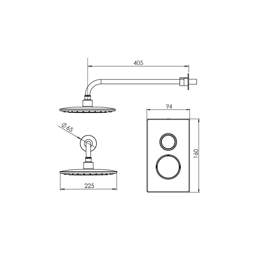 Tavistock Xenon Overhead Concealed Single Function Shower