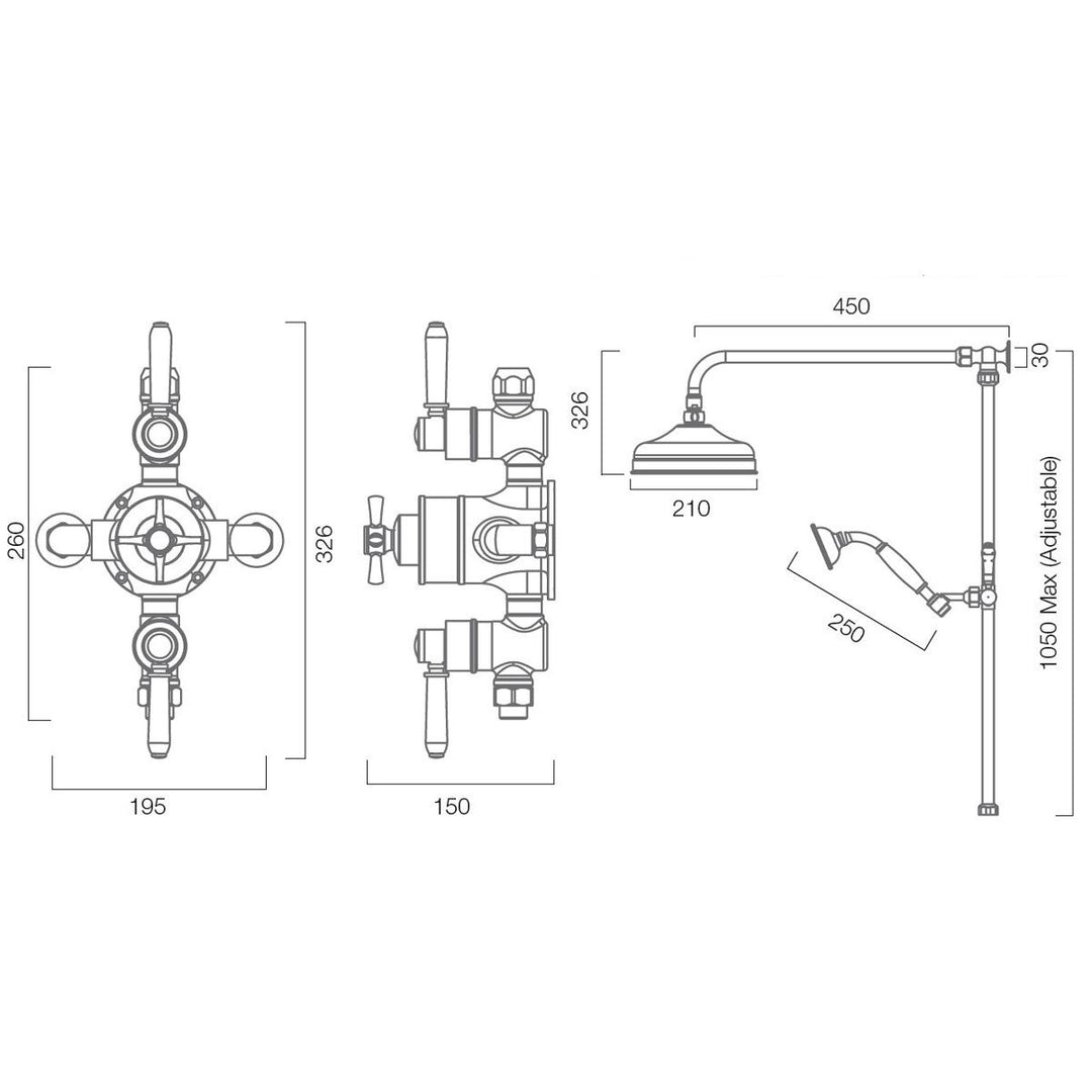 Tavistock Highbury Exposed Two Function Shower