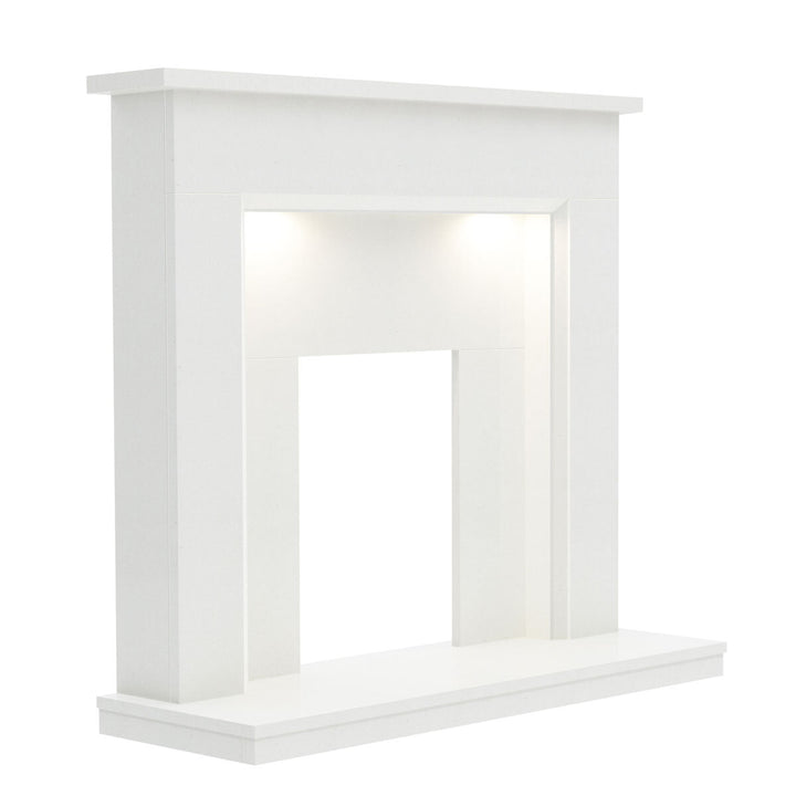 Flare Madalyn Electric Marble Fireplace Suite in White, 2kW