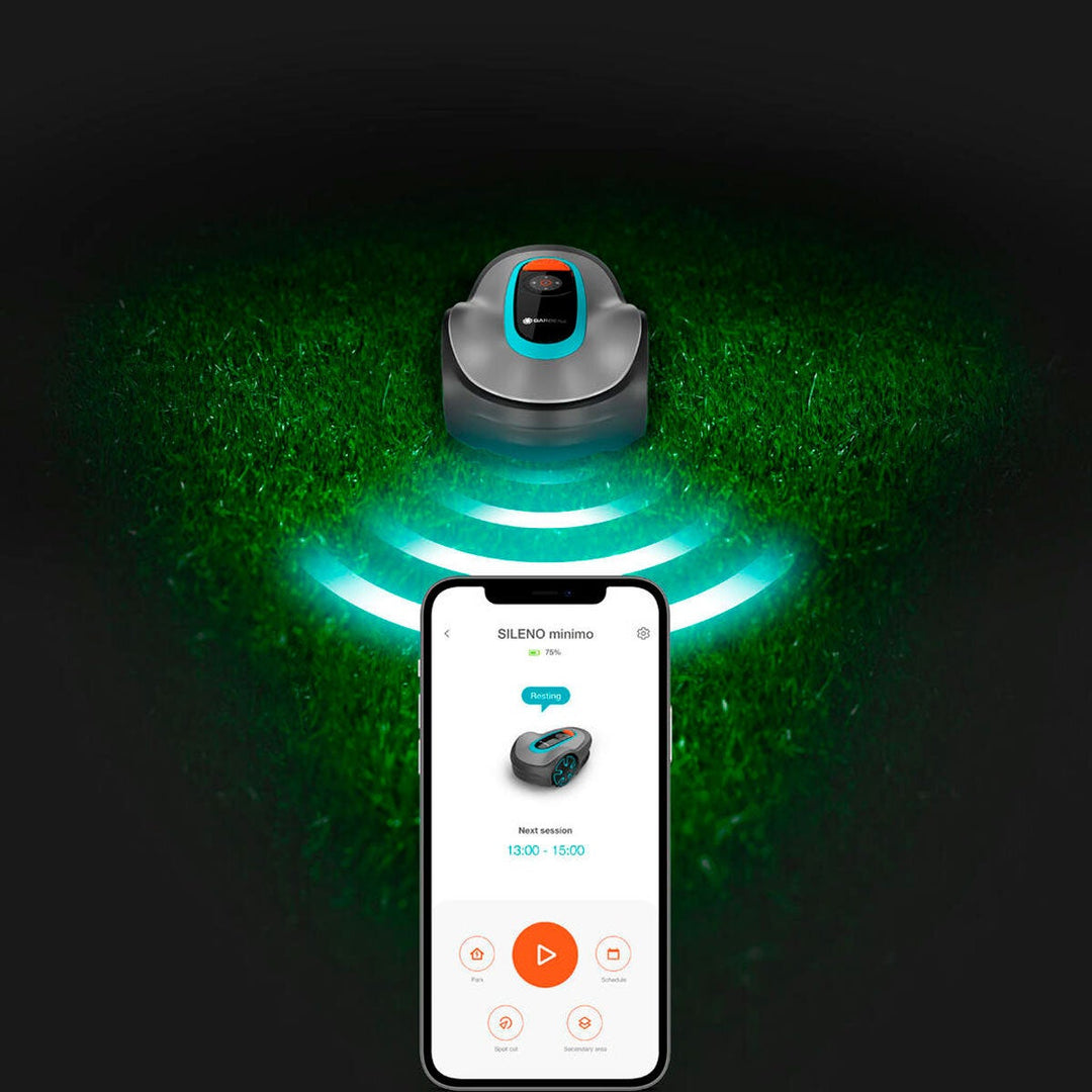 Gardena Sileno Minimo Smart Robotic Lawn Mower + Charging Station (250m² cutting area)