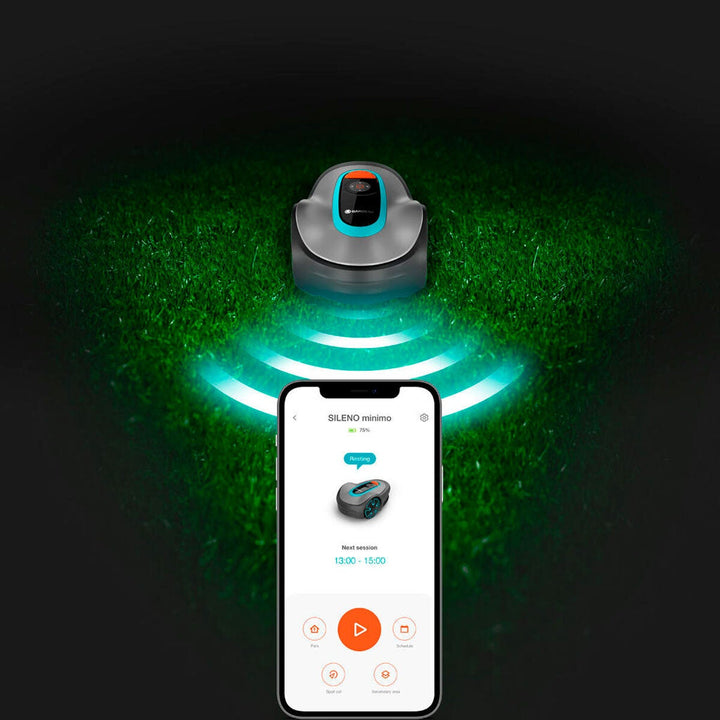 Gardena Sileno Minimo Smart Robotic Lawn Mower + Charging Station (250m² cutting area)