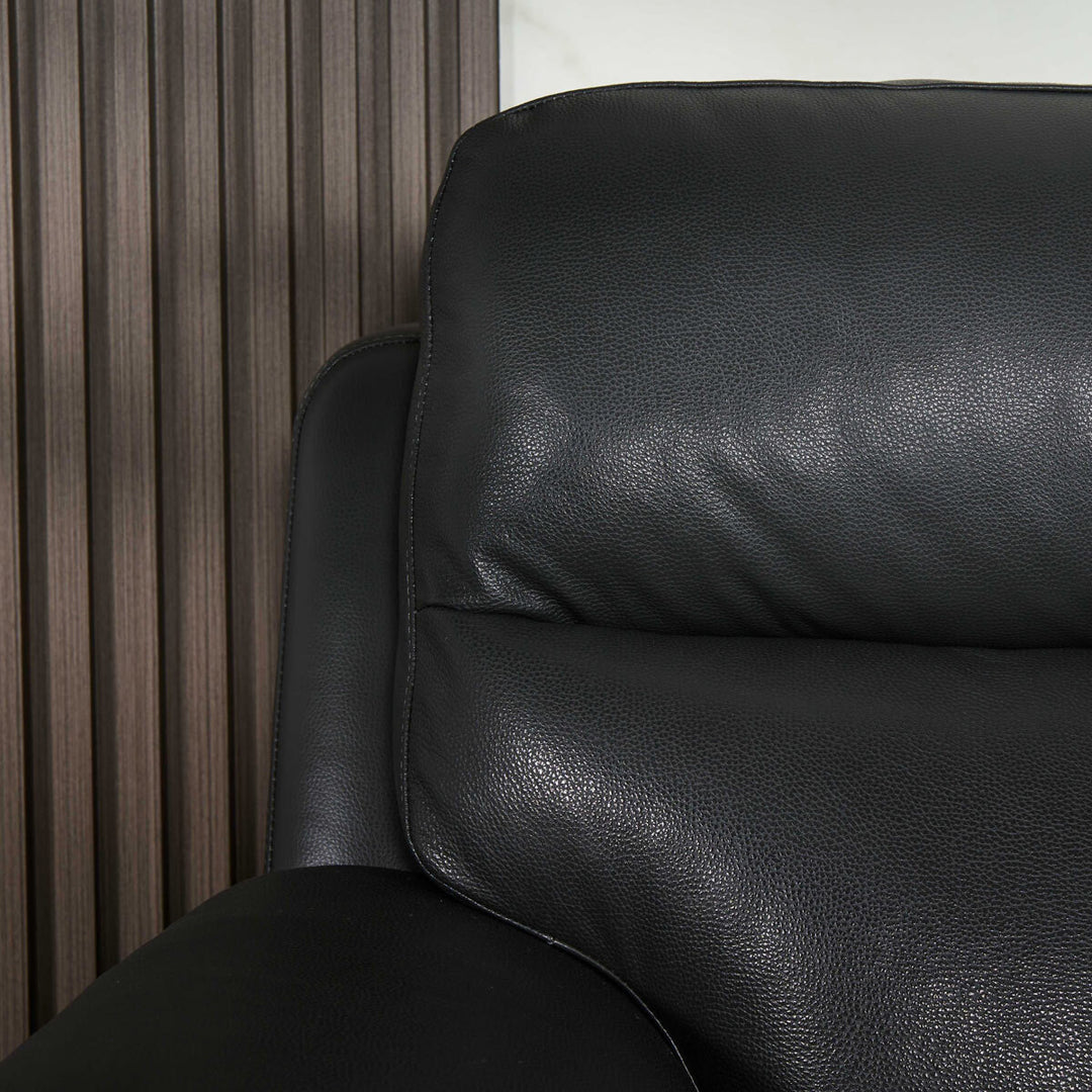 Grace Dark Grey Leather Power Reclining Sectional Sofa