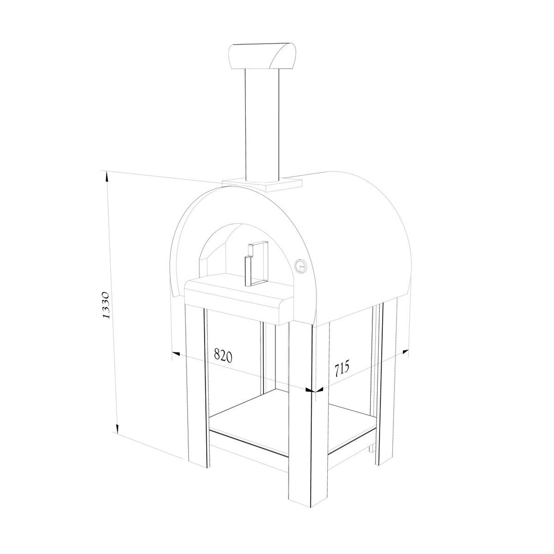 Alpha Pro Piccolo Wood-Fired Pizza Oven Bundle in Teal Blue + Cover