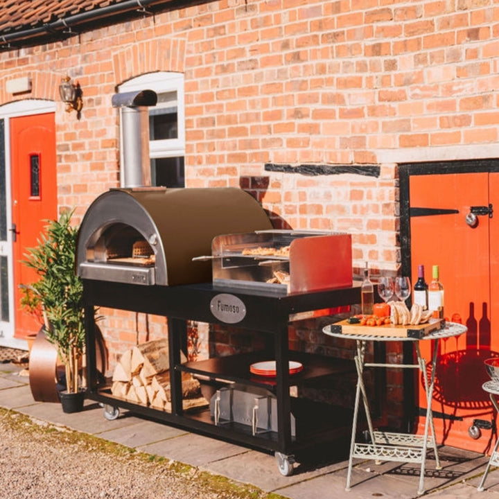 Alpha Pro Grande Fumoso Wood-Fired Pizza Oven and BBQ Grill Bundle in Antique Copper + Cover