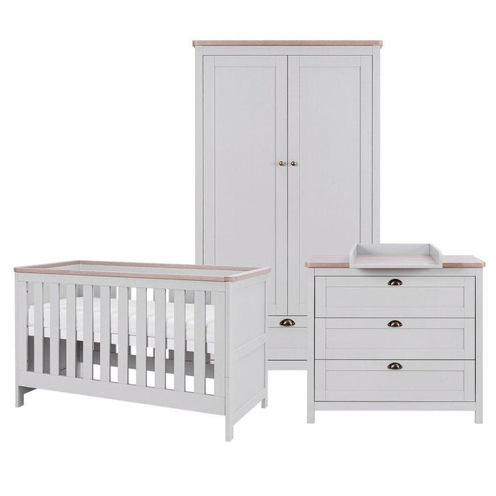Tutti Bambini Verona 4 Piece Nursery Furniture Set, Grey &amp; Oak