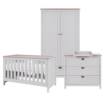 Tutti Bambini Verona 4 Piece Nursery Furniture Set, Grey &amp; Oak