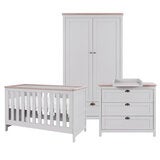 Tutti Bambini Verona 4 Piece Nursery Furniture Set, Grey &amp; Oak