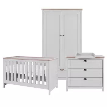 Tutti Bambini Verona 4 Piece Nursery Furniture Set, Grey &amp; Oak