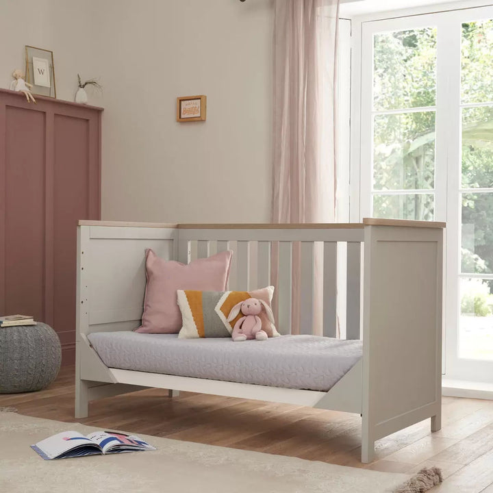 Tutti Bambini Verona 4 Piece Nursery Furniture Set, Grey &amp; Oak