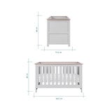 Tutti Bambini Verona 4 Piece Nursery Furniture Set, Grey &amp; Oak