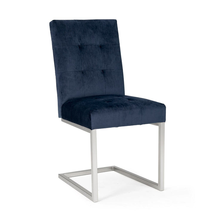 Bentley Designs Tivoli Navy Velvet Cantilever Dining Chair, 2 Pack