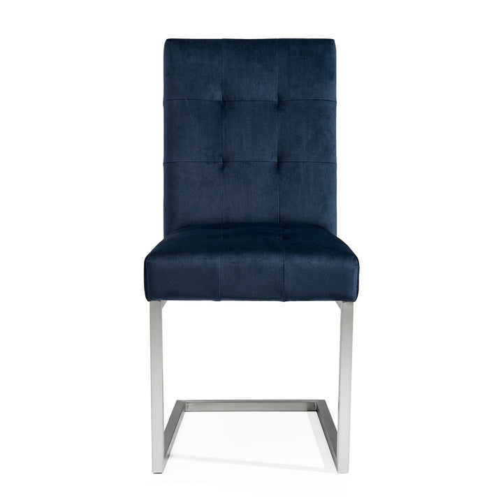 Bentley Designs Tivoli Navy Velvet Cantilever Dining Chair, 2 Pack