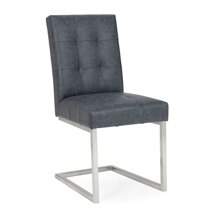 Bentley Designs Tivoli Mottled Black Faux Leather Cantilever Dining Chair, 2 Pack